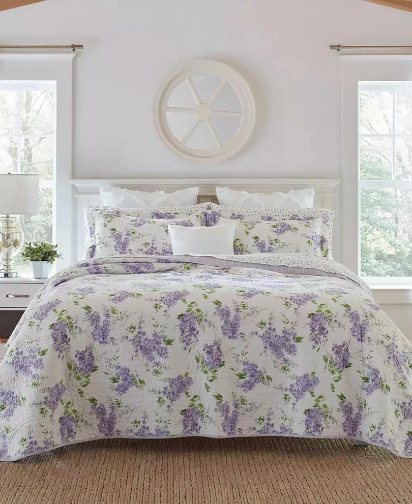 Laura Ashley Keighley Cotton Reversible 2 Piece Quilt Set, Twin 1