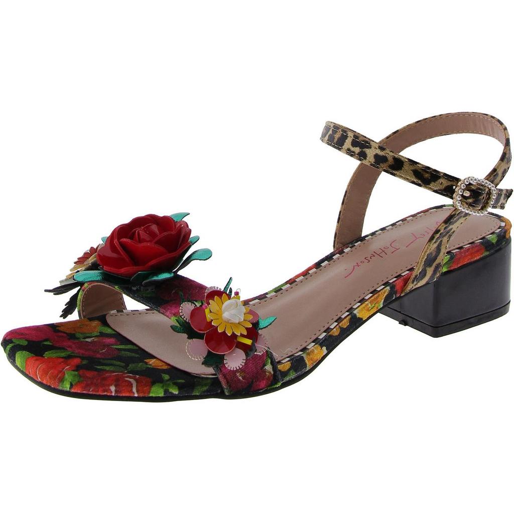 Betsey Johnson Charrly Womens Floral Embellished Slingback Sandals