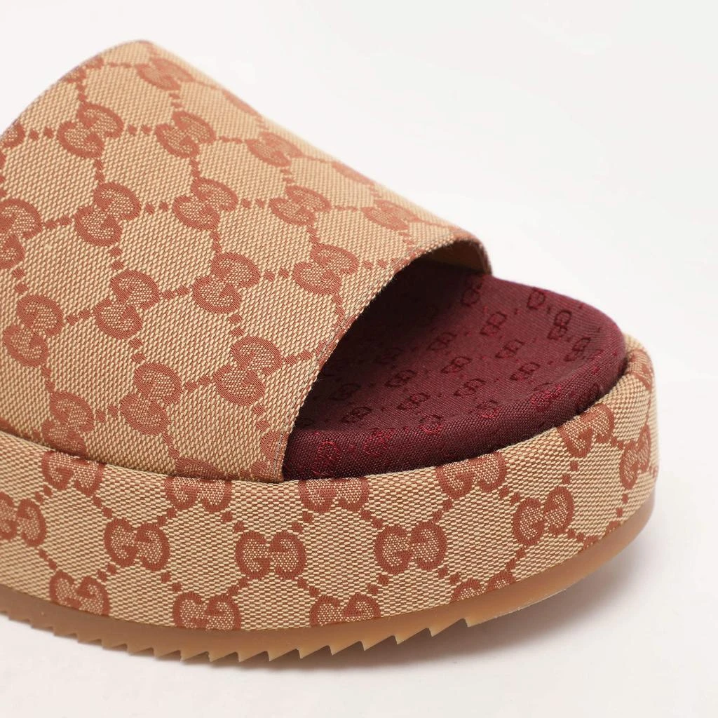 Gucci Gucci Brown/Beige GG Canvas Angelina Platform Slide Sandals Size 41 7