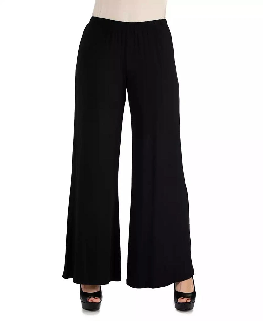 24seven Comfort Apparel Women's Plus Size Palazzo Pants 1