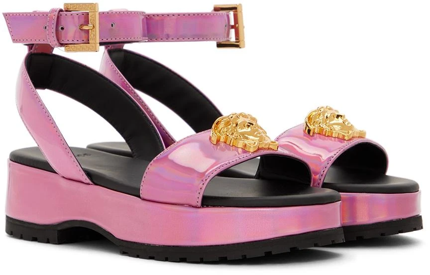 Versace Kids Pink 
La Medusa
 Platform Sandals 4