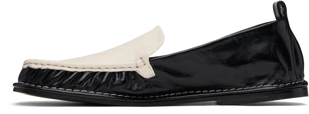 AMI Black & Off-White Leather Midi Loafers 3