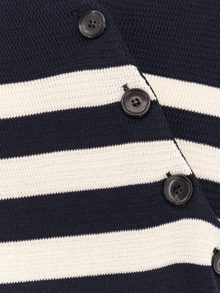 LANEUS Striped cotton sweater with diagonal buttons 3