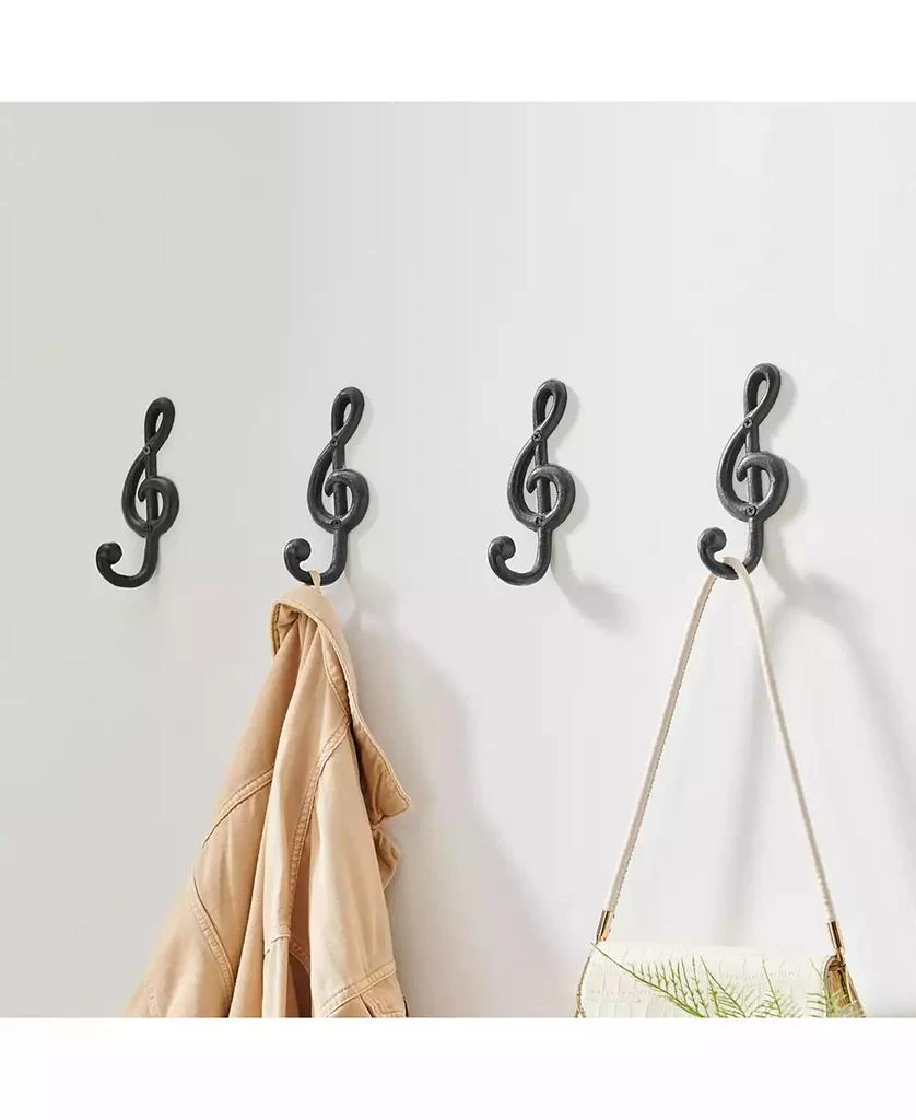 Danya B 4 Piece Musical Note Treble Clef Wall Sculpture Hook Set 3