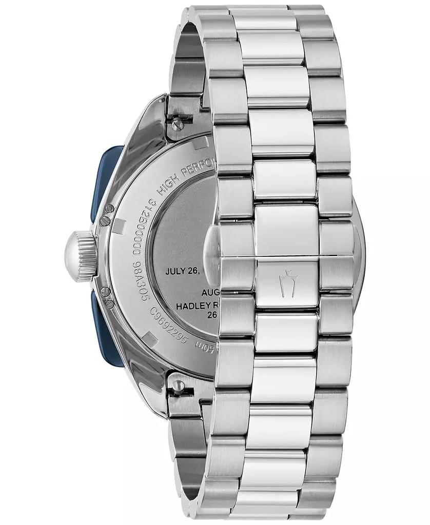 Bulova Men's Chronograph Archive Lunar Pilot Stainless Steel Bracelet Watch Box Set 44mm 6