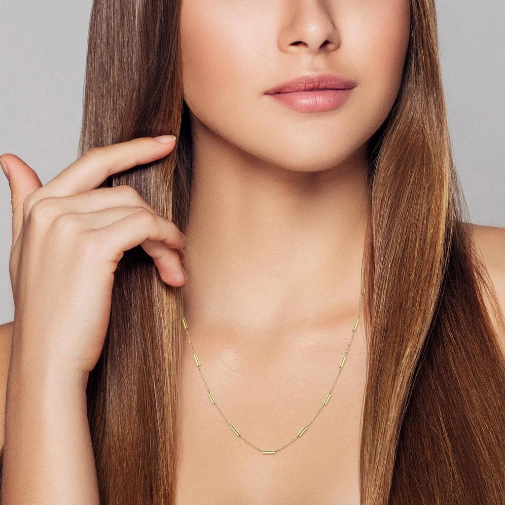 Ember Fine Jewelry 14K Gold Cylinder Station Necklace 2