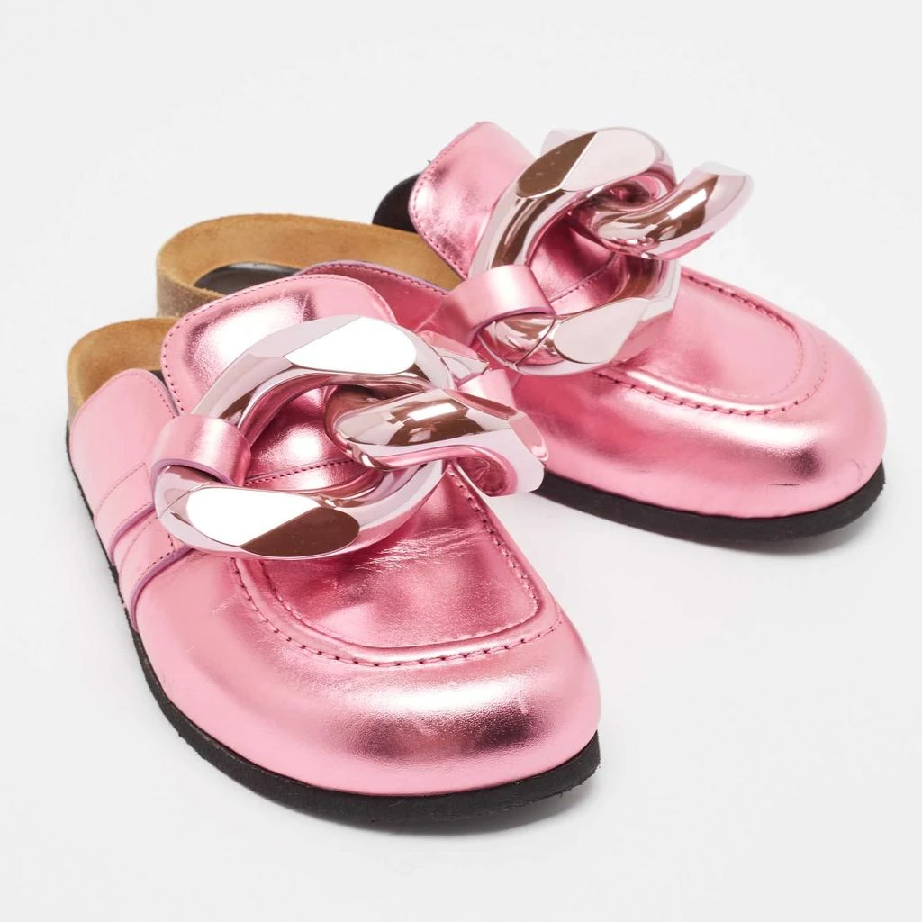 JW Anderson J.W. Anderson Pink Leather Chain-Link Accents Mules Size 38 4