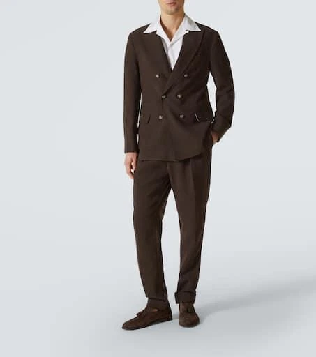 Brunello Cucinelli Double-breasted linen suit 2