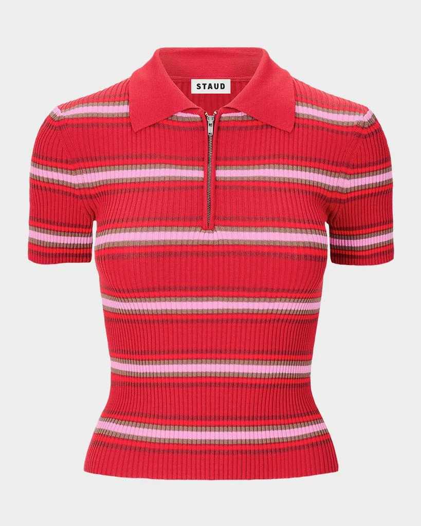 Staud Ren Striped Polo Top