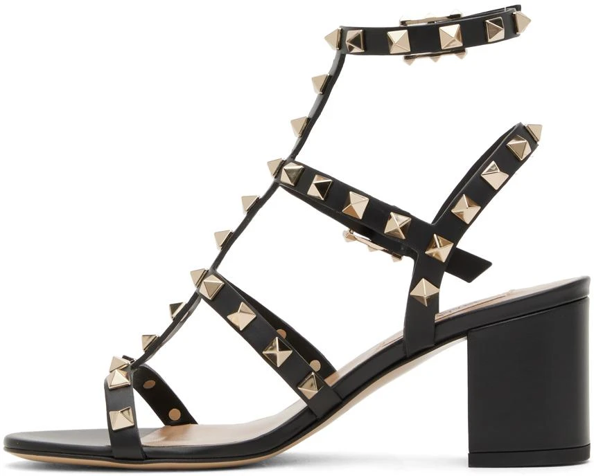Valentino Black Rockstud Heeled Sandals 3