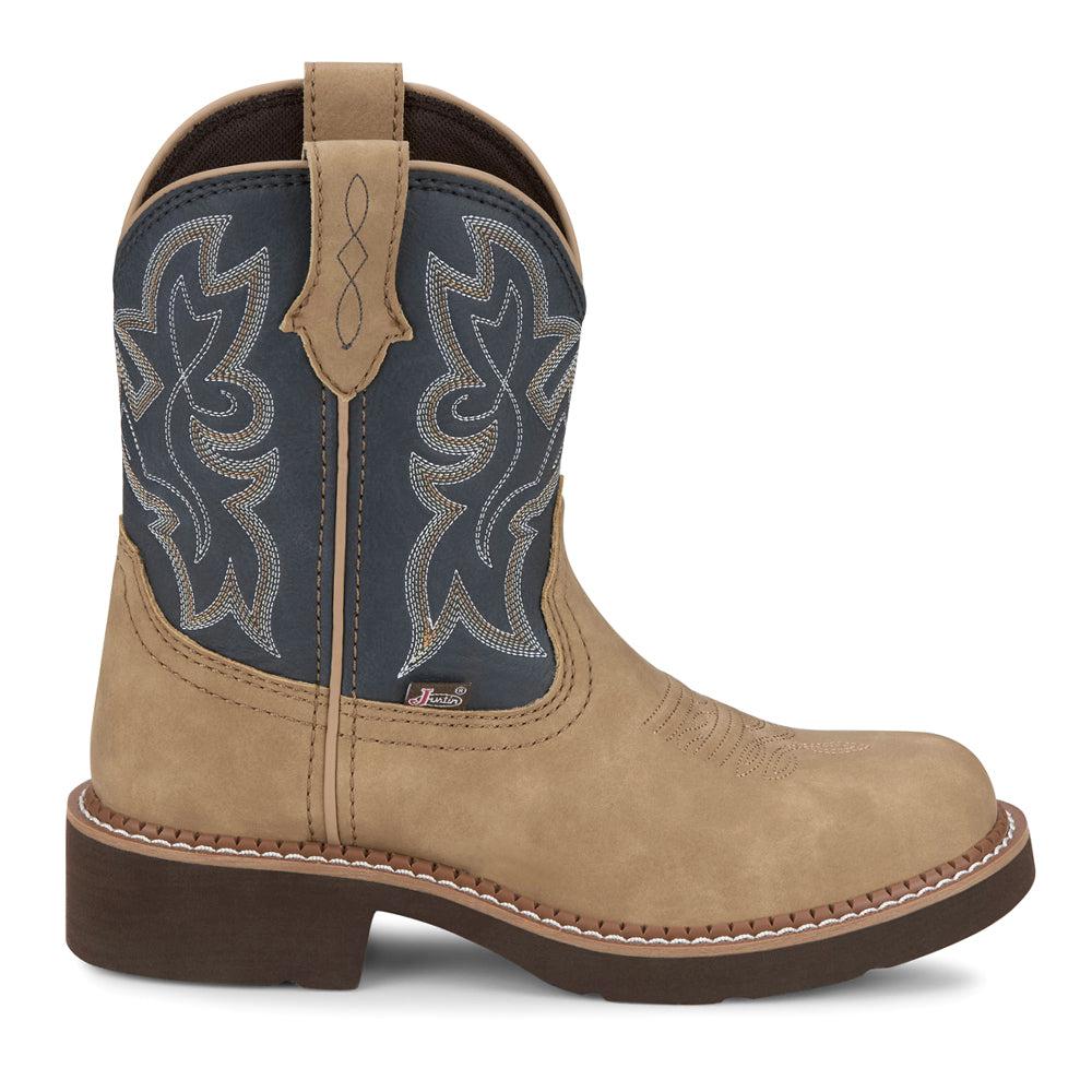 Justin Boots Kay 8 Inch Embroidered Round Toe Cowboy Boots