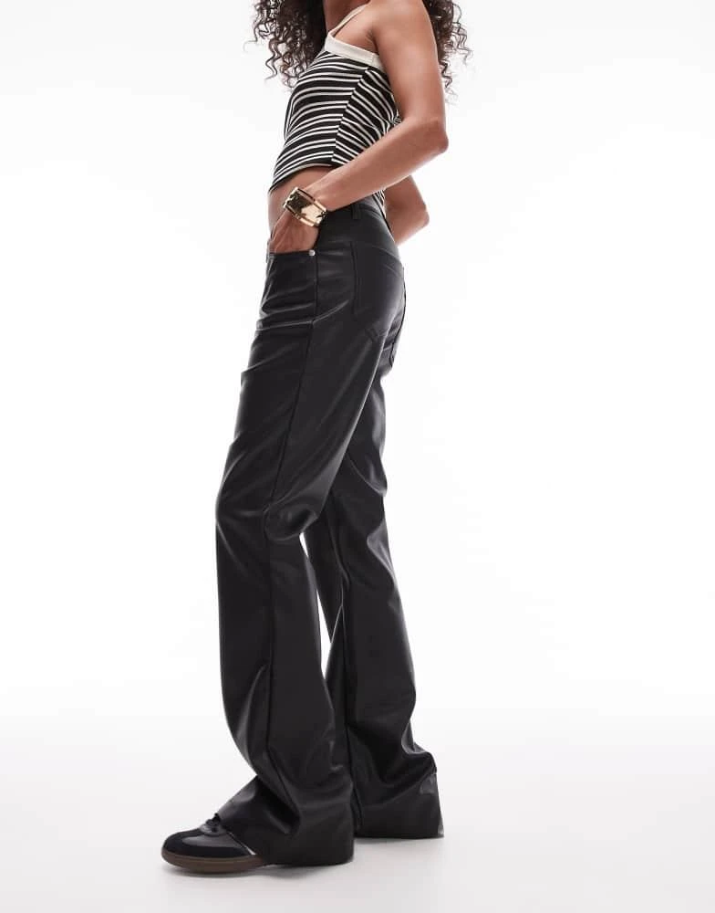 Topshop Topshop bootcut faux leather trouser in black 4