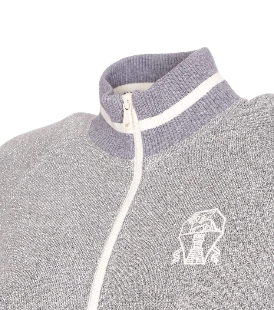 Brunello Cucinelli Brunello Cucinelli Logo Embroidered Zipped Sweatshirt 4