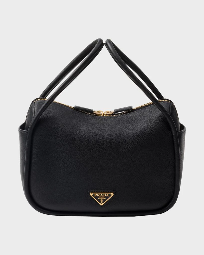 Prada Flou Zip Leather Top-Handle Bag 1