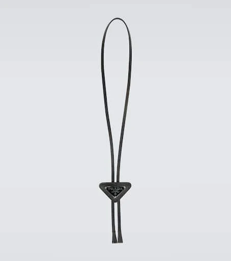 Prada Saffiano triangle bolo tie with logo 1