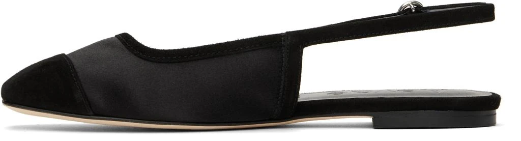 AEYDE Black Geraldine Satin Toe-Cap Ballerina Flats 3