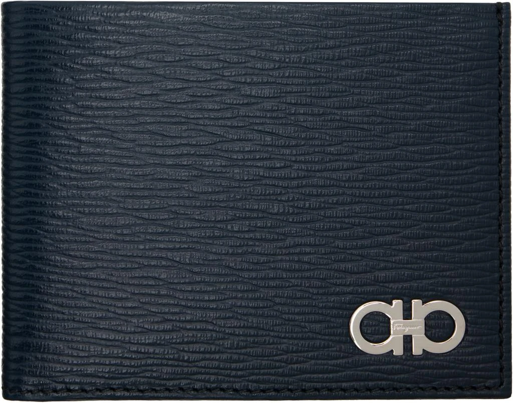Salvatore Ferragamo Navy Gancini ID Window Wallet 1
