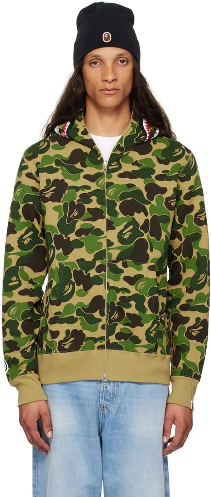 Bape Green ABC Camo Shark Full Zip Hoodie 1