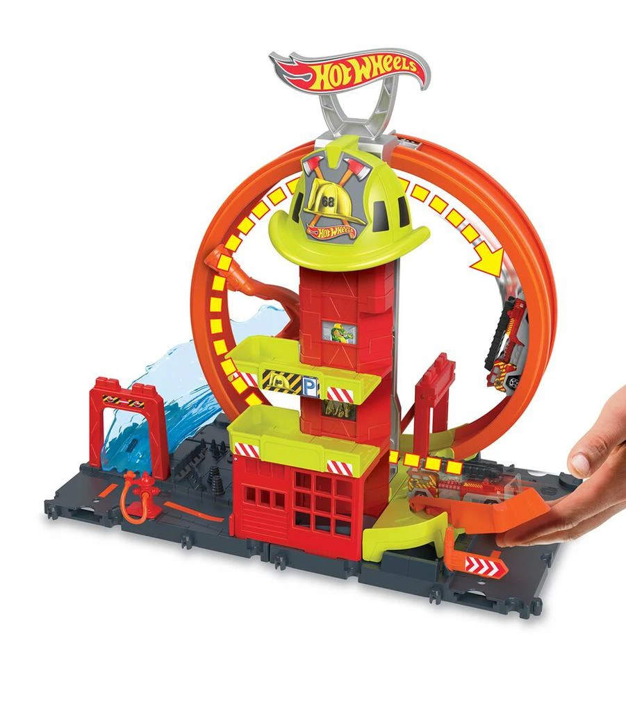 Hot Wheels City Super Loop Fire Station Playset 6