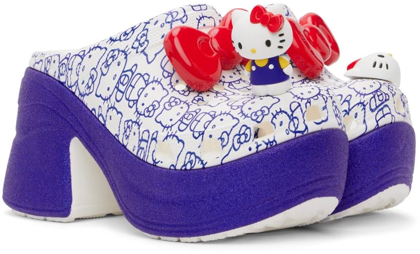 Crocs White & Blue Hello Kitty Siren Heels 4