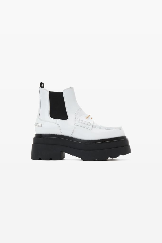 Alexander Wang CARTER PLATFORM LOAFER BOOT IN LEATHER OPTIC