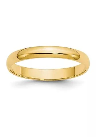 Belk & Co. Men's 14K Yellow Gold 3 Millimeter Lightweight Half Round Band 1