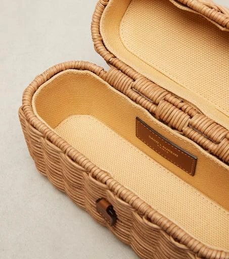 Yves Saint Laurent Gaby leather-trimmed wicker vanity bag 3