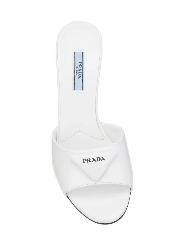 Prada Leather Logo High-Heel Mules 5