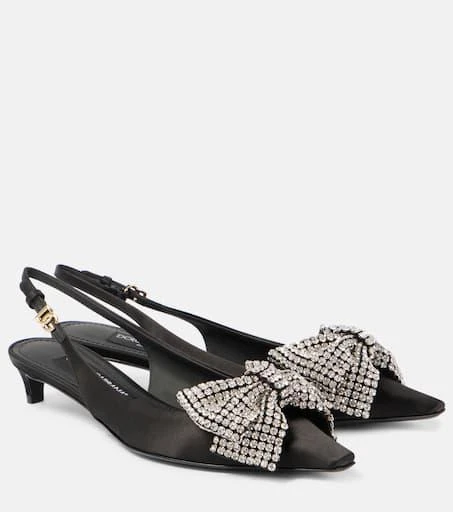 Dolce 
Gabbana Embellished satin slingback pumps 1