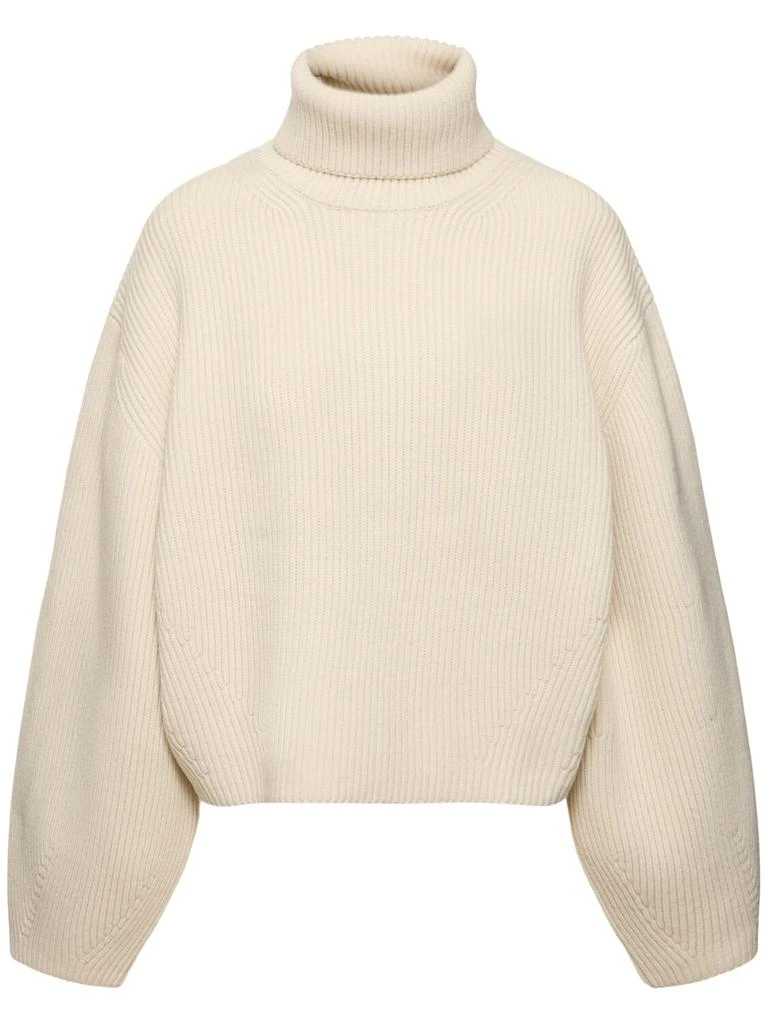 Totême Ribbed Wool Blend Turtleneck Sweater 1