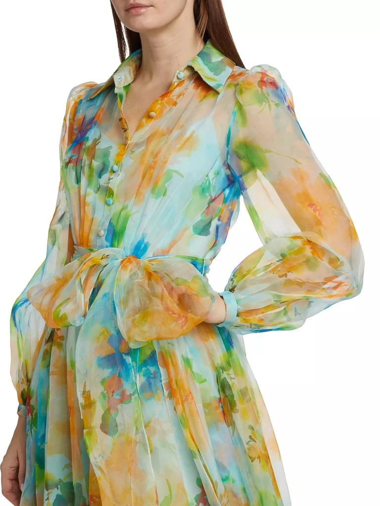 Badgley Mischka Belted Silk Organza Gown 6