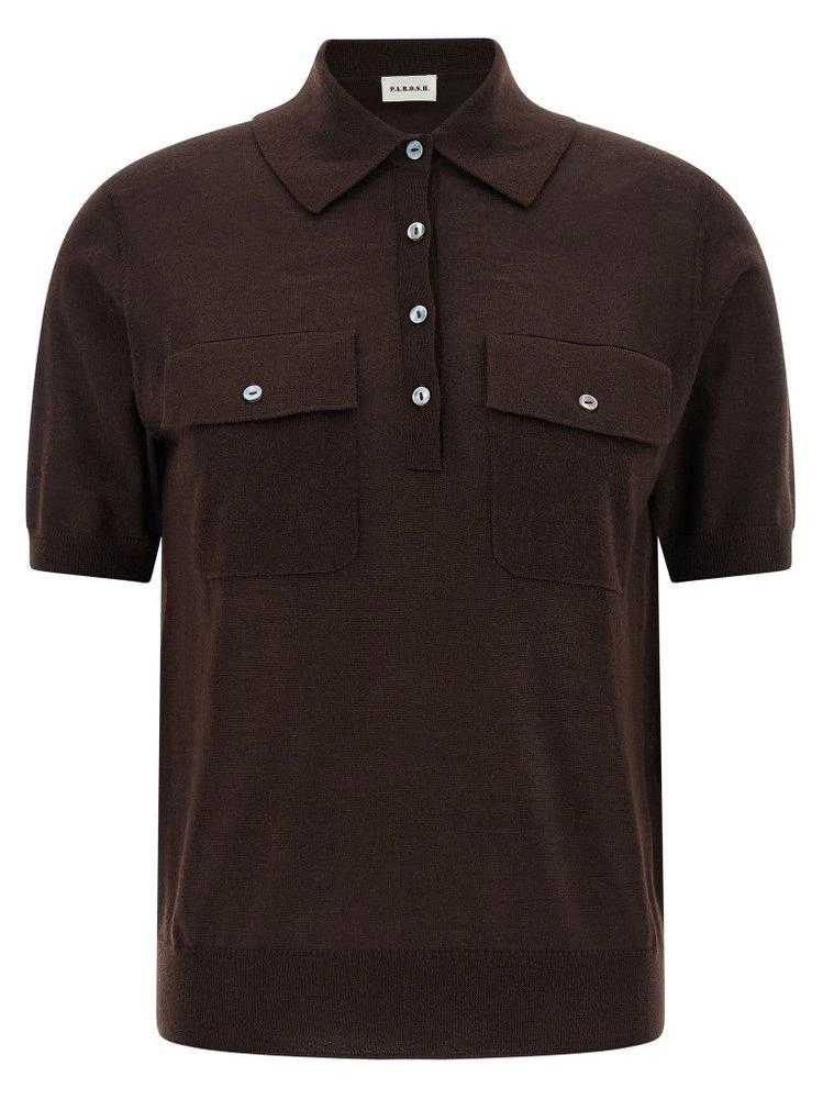 P.A.R.O.S.H. P.A.R.O.S.H. Short-Sleeved Knitted Polo Shirt