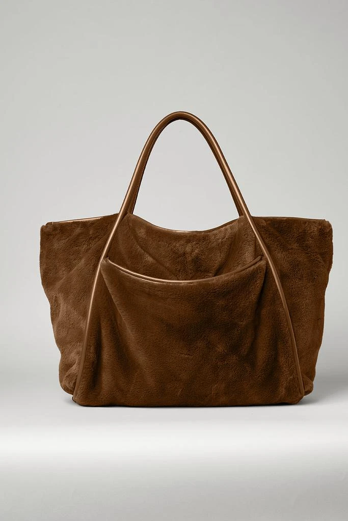 Alo Faux Fur Tote Bag - Chocolate 2