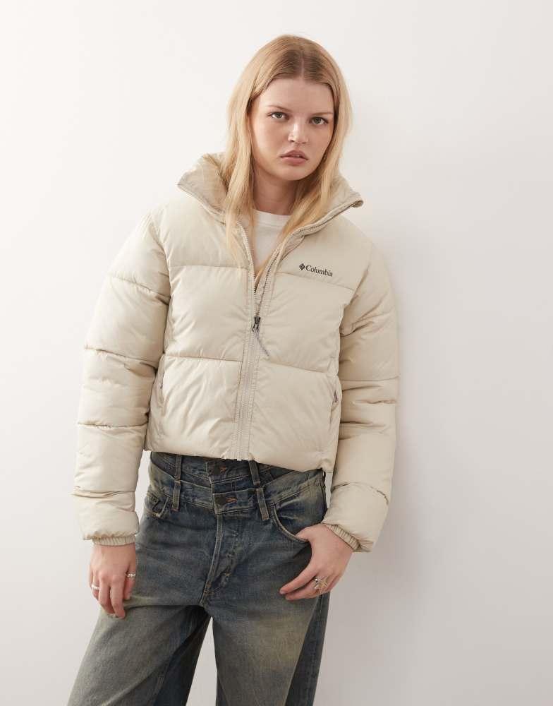 Columbia Puffect II cropped puffer jacket in dark stone – On Sale