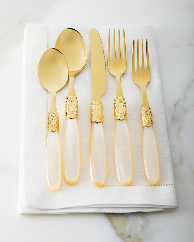 Neiman Marcus 20-Piece Victoria Shine Flatware Set, Gold