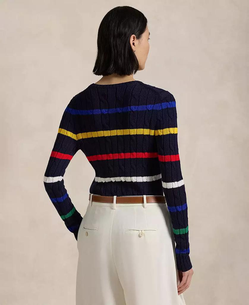 Ralph Lauren Women's Striped Cable-Knit Cotton Sweater