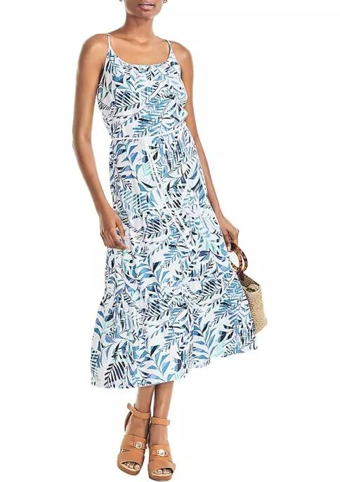 Nautica Womens Sustainably Crafted Palm Print Dress 4