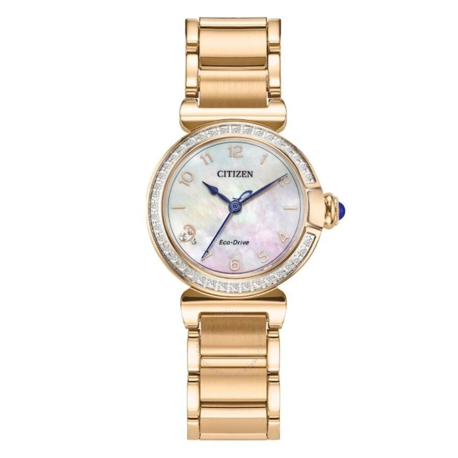 Citizen L Mae Diamond White Mother of Pearl Dial Ladies Watch EM1123-89D 1