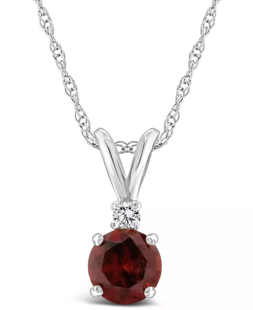 Macy
s Garnet (5/8 ct. t.w.) and Diamond Accent Pendant Necklace in 14K Yellow Gold or 14K White Gold 1
