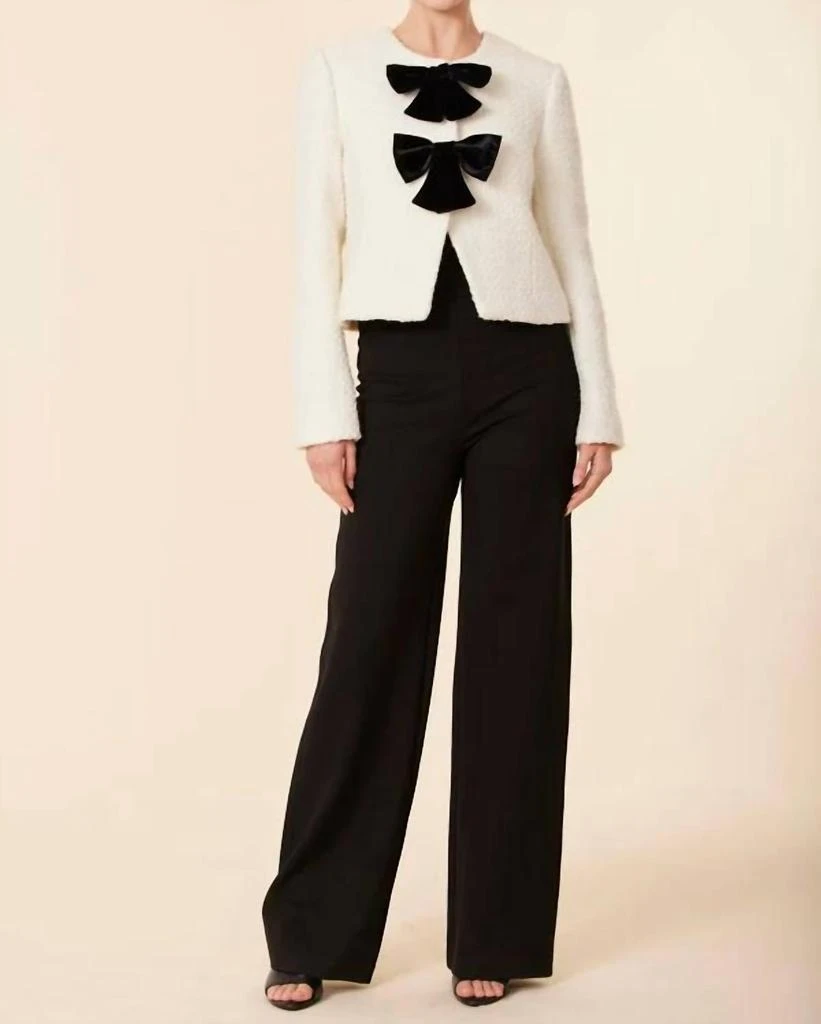 DOLCE CABO Dolce Cabo - Velvet Bow Tweed Blazer 2