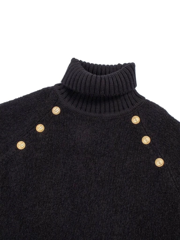 Balmain Balmain Kids Button-Detail High-Neck Knitted Jumper 3