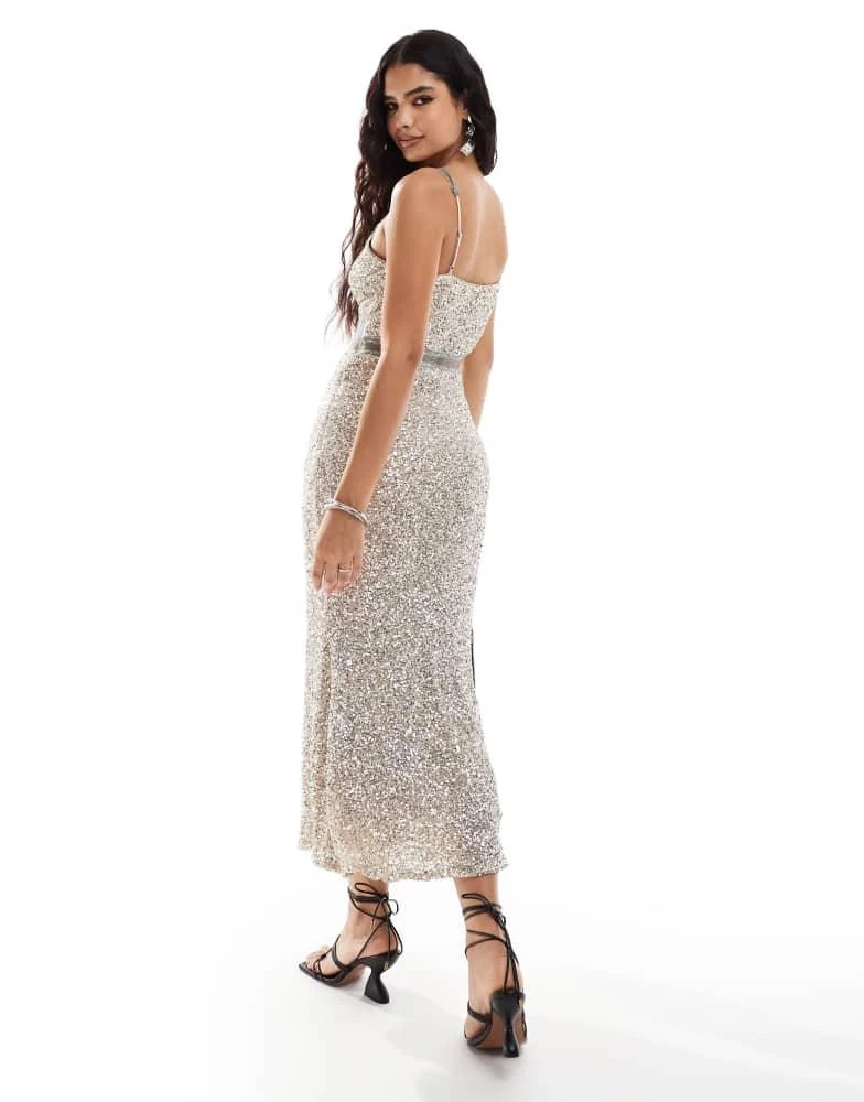 Never Fully Dressed Mimi sequin lace midaxi dress in silver  On Sale Now  with Up to 50% Off | Discover Exclusive Deals & Savings at BeyondStyle   Authentic Never Fully Dressed