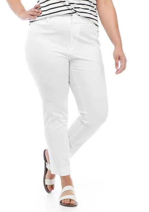 Crown & Ivy™ Ivy  Plus Size Cary Bi Stretch Fly Front Pants   Short 1