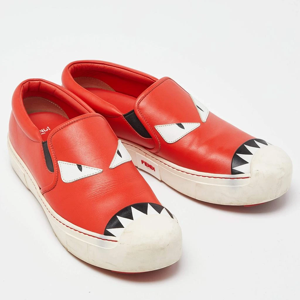 Fendi Fendi Tri Color Leather Monster Slip On Sneakers Size 38.5 4