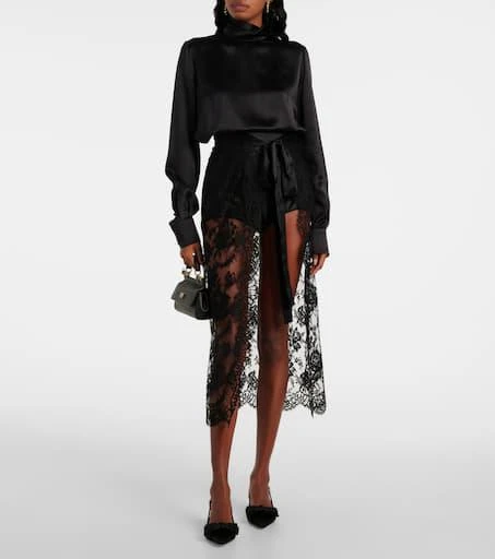 Dolce 
Gabbana Bow-detail satin slingback pumps 3