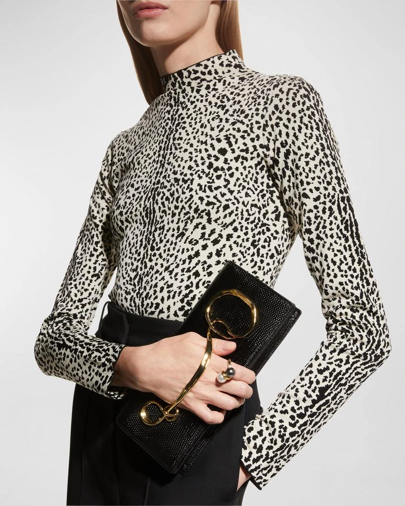 Alexis Bittar Twisted Gold Side Handle Clutch Purse 2