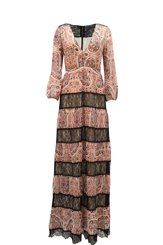 Alice + Olivia Alice + Olivia Darren Lace-Paneled Printed Maxi Dress in Multicolor Polyester 1