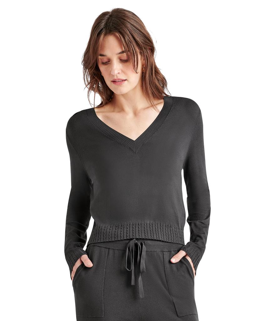 Splendid Veroinca Cable V-Neck Sweater