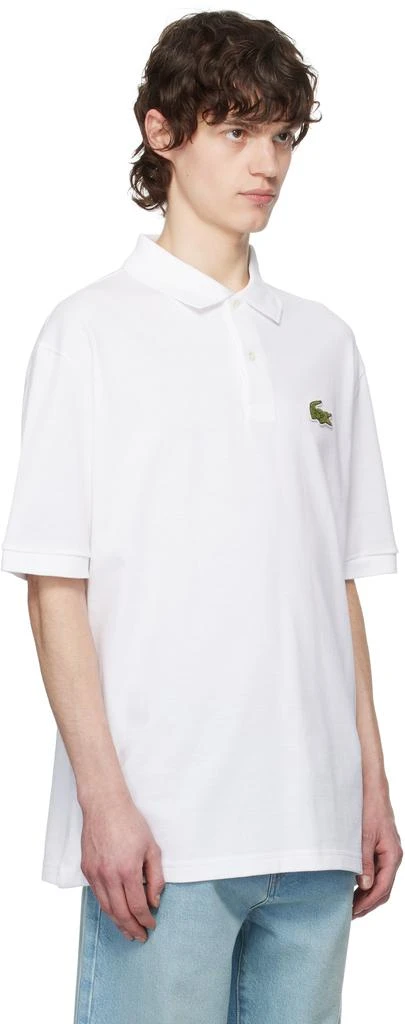 Lacoste White Loose Fit Piqué Badge Polo 2