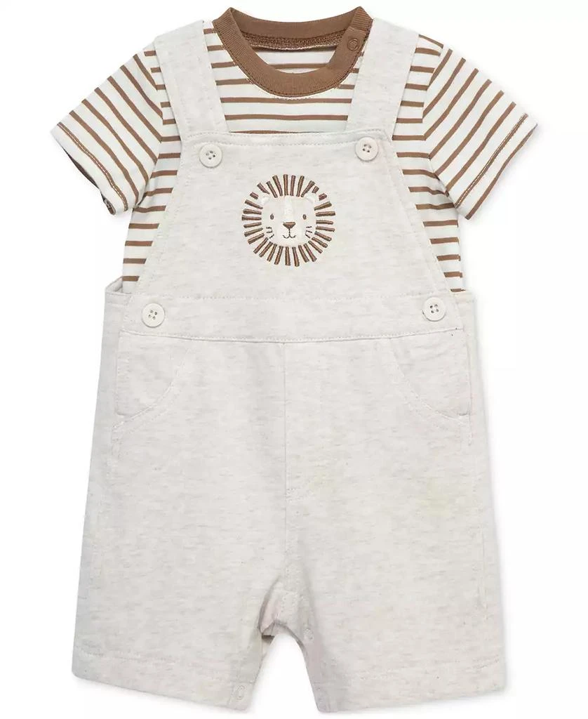 Little Me Baby Boys 2-Pc. Stripe T-Shirt & Lion Shortall Set 1